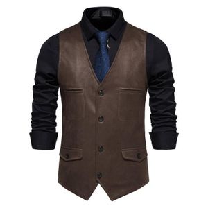 CAMDOM Gilet Rétro Pour Homme Avec Poches - Veste Sans Manches Élégante En Coton, Idéal Pour Toutes Occasions