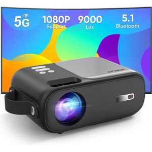 Vidéoprojecteur Mini Projecteur, Videoprojecteur 5G Wifi Bluetooth, Projecteur 9000 Lumens Full Hd 720P Avec Correction Trapézoïdale De ±15°,[J668]