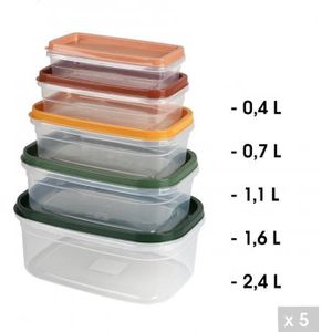 Lot de 4 boites rangement plastique 15L, NTB-15, Transparent,  L39.5xP29xH18.5 cm
