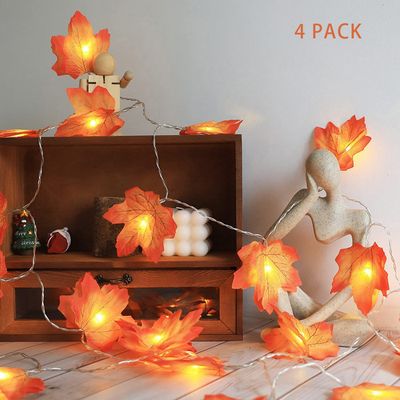 Lot De 6 Guirlandes Papier Trèfles 4 Feuilles - Déco Mariage, Fête, Anniversaire (3m, Orange)