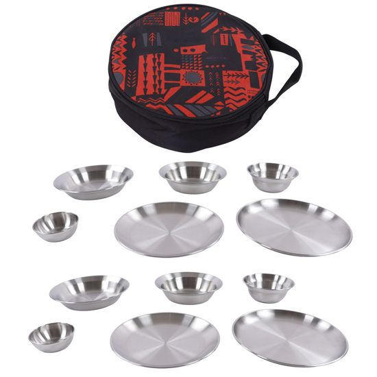 Mypicompany. Vaisselle Camping 36 Pièces Dans Les Tons Pastel. Assiette Plastique Reutilisable
