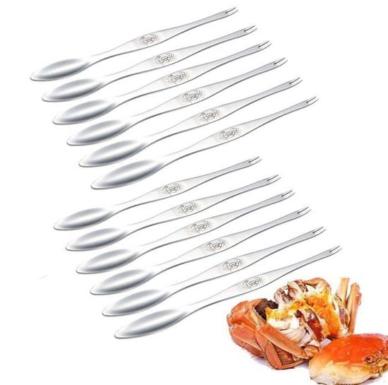 Lot de 6 fourchettes à crustacé en acier inoxydable 18,5 cm