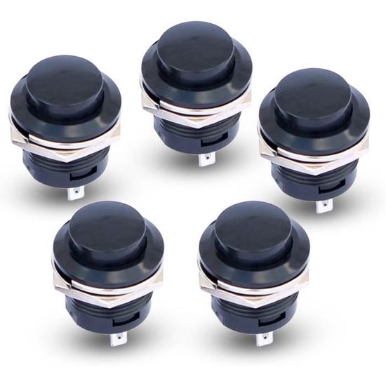 5 x SPST Commutateur a Bouton-Poussoir Rond a Bascule Momentane AC 6A ...
