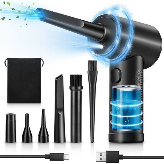 Souffleur Air Comprimé Zosudull 180000 RPM Avec LED - Duster Turbo 10000mAh Pour Voiture Et Maison