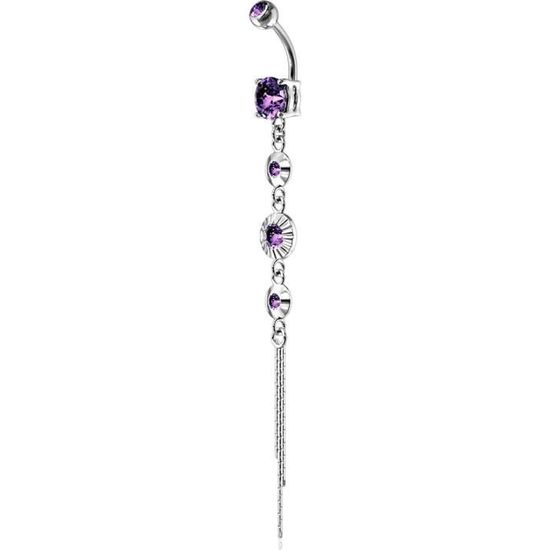 Set De 9 Piercings Nombril Femmes - Cuivre Acier Inoxydable Avec Zircone Brillante