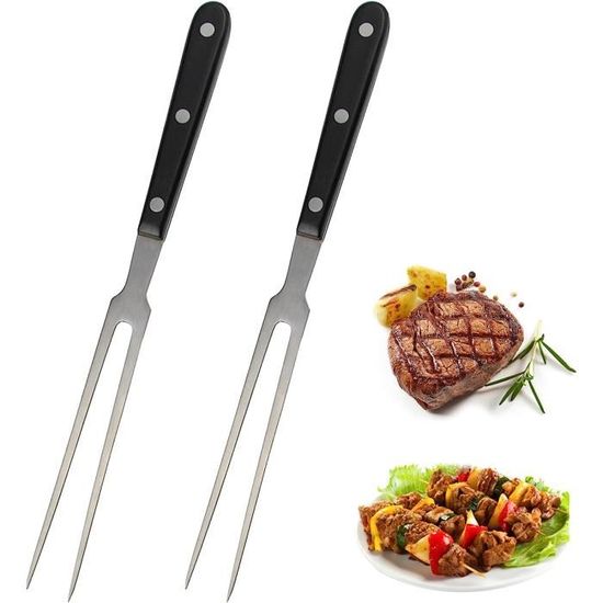 Fourchette à Viande Inox - 33,8 Cm | Pour Découper Et Servir Grillades | Manche Ergonomique