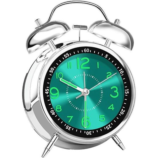 Réveil Matin Réveil Analogique Silencieux Sans Tic-Tac - Veilleuse, Fonction Snooze - Grand