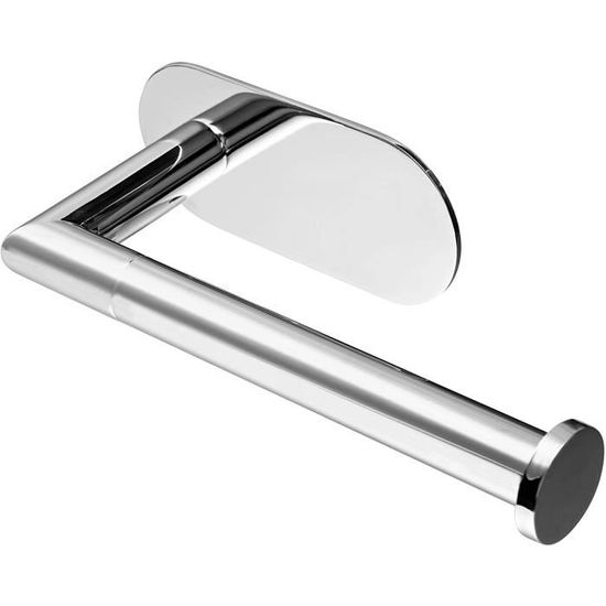 Support Papier Toilette Auto-adhésif Inox - Installation Sans Perçage, Bandes 3M, Porte Rouleau Salle De Bain - 16 Cm, Charge 5 Kg - 11