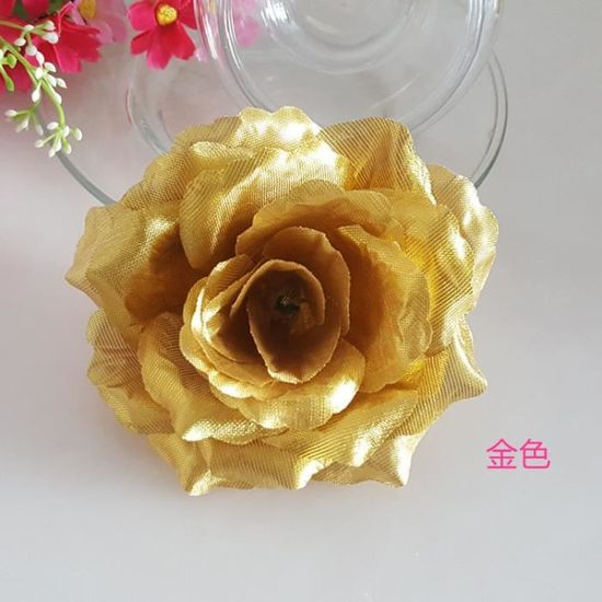 20 Roses à Paillettes Bleues DIY - Fausses Fleurs 24 Cm Avec Tiges, Rubans Et Papier D'emballage - Pour Mariage, Anniversaire
