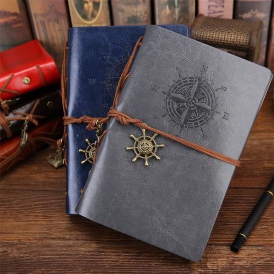 Carnet De Notes Vintage Relief 3D - Couverture Rigide Similicuir Noir (21,5x14,5 Cm) - Pour Hommes Et Femmes - 6