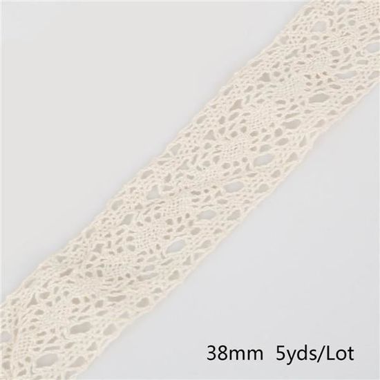 Acheter Ruban De Tissu En Dentelle De Coton Blanc, Pour Bricolage