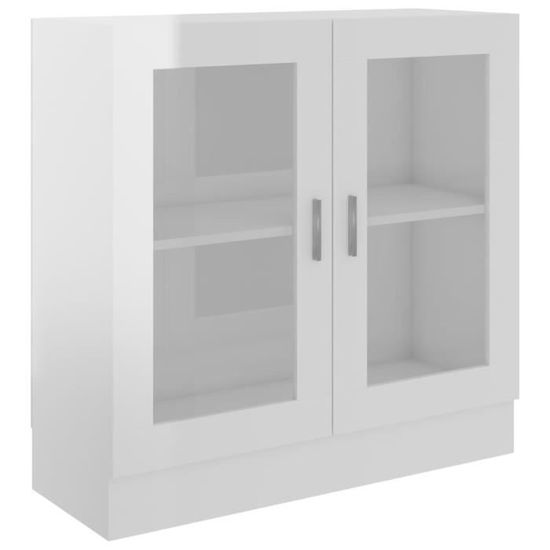 Libreria Con Vetrina Bianca - 82.5x30.5x80 Cm, Legno Multistrato, Per Soggiorno O Cameretta