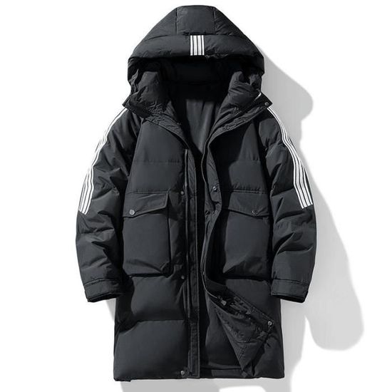 Doudoune Homme Hiver Léger Matelassée - Coupe-Vent, Capuche Réglable, Couleur Unie - Taille XL à 5XL Décontracté