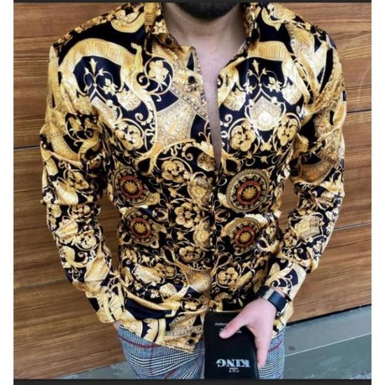 Chemise De Noel Homme Bouton Col Revers Manches Longues 2024 Coupe Regular - Motif 3D - Chemise Homme Motif Noël, Classique Christmas Shirts - Coupe Ajustée - Funky Haut Tops Boutonnées