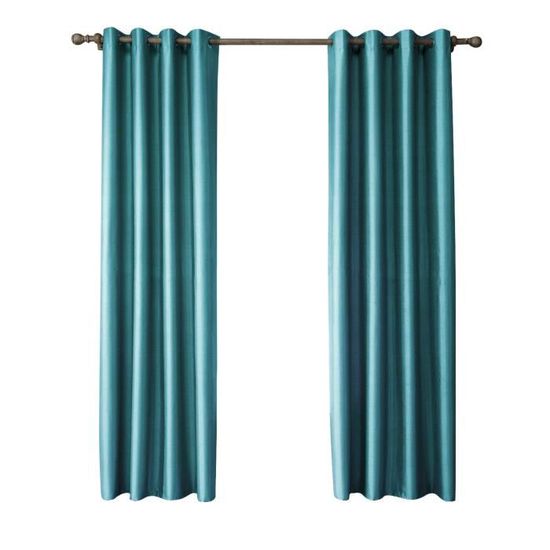 Lot De 2 Rideaux Occultants Motif Bleu Floral - Isolation Thermique Et Phonique, 75x166 Cm, œillets