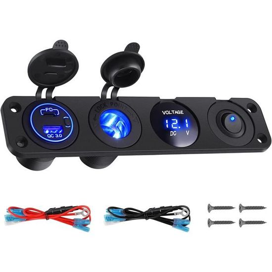 Panneau Double Charge USB Linkstyle - QC3.0 + PD Type C 66W Pour Voiture