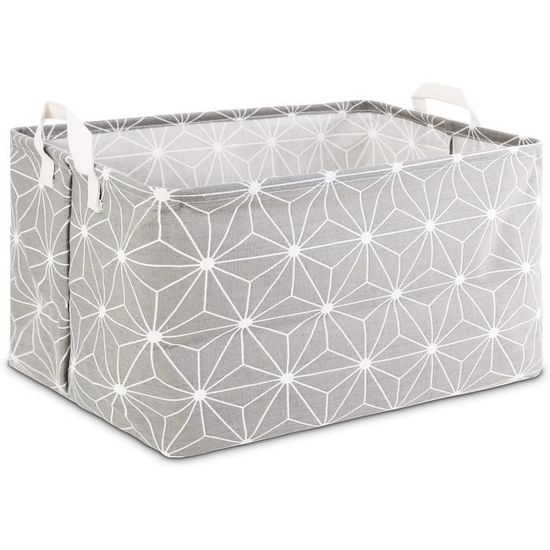 Paniers De Rangement Pliables En Tissu - Lot De 2 - 20x20x20 Cm - Design Géométrique Vert - Intérieur Coton, Extérieur Imperméable