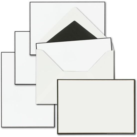 Lot de 25 cartes de condoléances DIN A6 Motif pissenlit enveloppes de condoléances DIN C6 – Cadre de condoléances noir – 10,5 x 14,8 cm – Double carte imprimable – Condolence Set