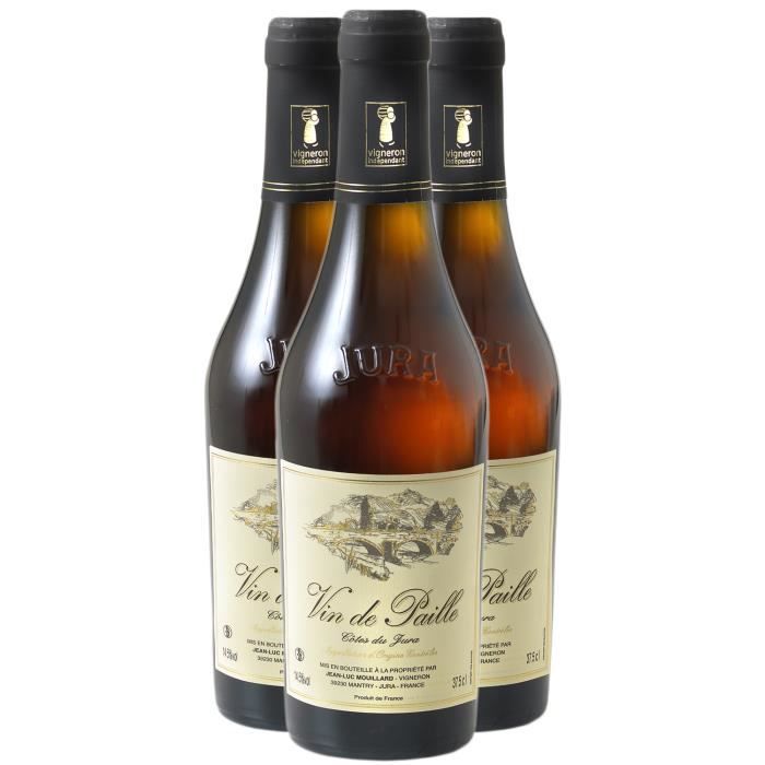Côtes du Jura Vin de Paille DEMI-BOUTEILLE Blanc 2018 - Lot de 3x37.5cl - Domaine Jean-Luc Mouillard - Vin AOC Blanc du Jura