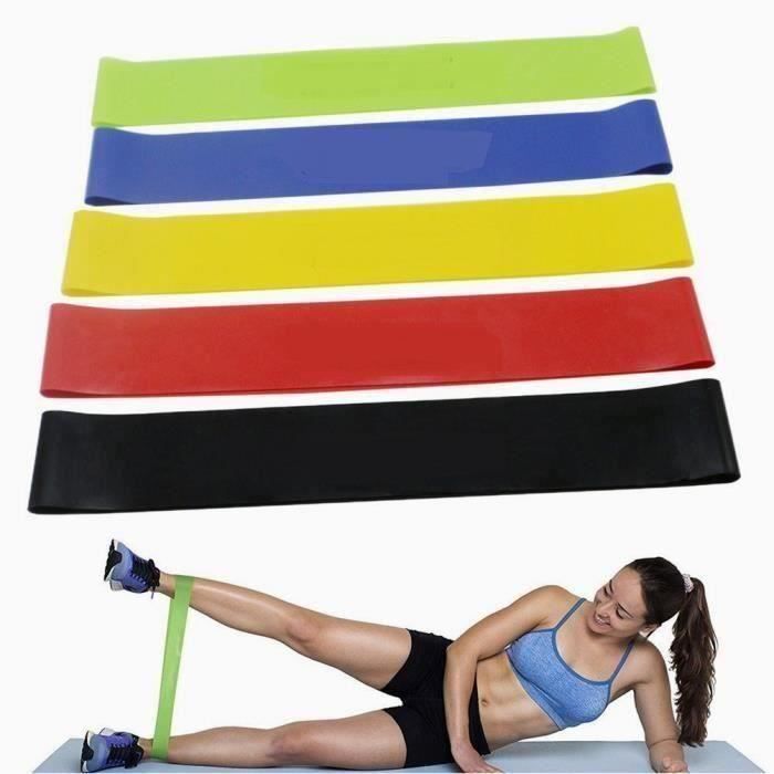 Bande de Resistance Set (5) - Loop Bande Elastique Fitness Équipement d'Exercices pour Musculation Pilates Squat Sport