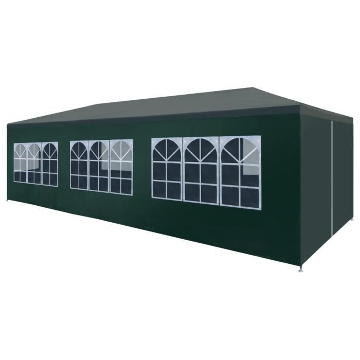 ��5534Magnifique- Tente de réception - Tonnelle Pavillon Barnum Chapiteau de Jardin Tente Pliante imperméable 3 x 9 m Vert