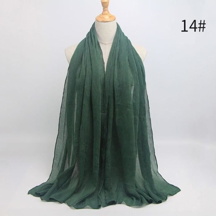 Foulard hijab en coton froissé, écharpe douce, écharpe chaude, écharpe chaude, châle, 25 couleurs, Design hiver, tendanc DY5177