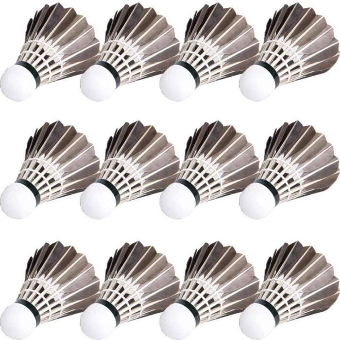 12 pcs set badminton volants noirs goose plume boules de badminton sports de plein air badminton accessoires durable badminton
