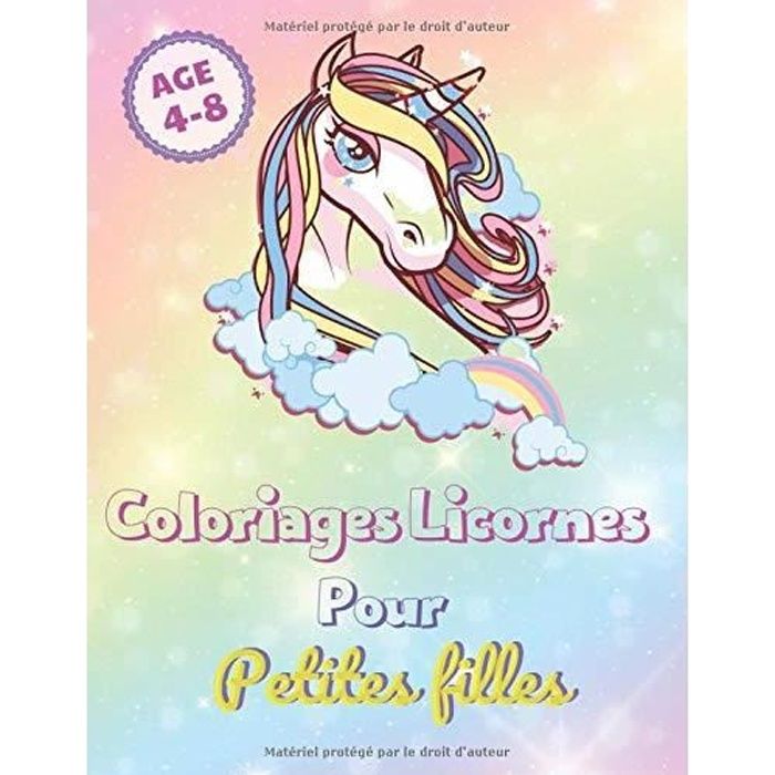 Coloriages licornes: Livre de coloriage licorne et princesses pour petites filles de 4 à 8 ans - Développe la créativité et