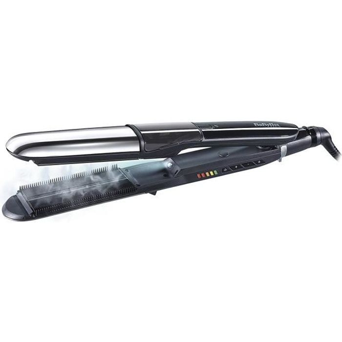 BABYLISS ST495E Lisseur vapeur Steam Pure 2 en 1 Noir/Chrome