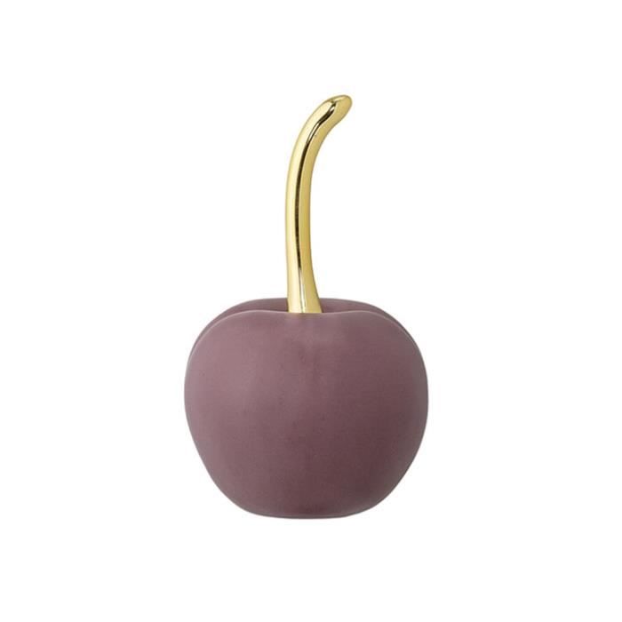 Cerise déco prune/or 16.5 cm Or,Prune