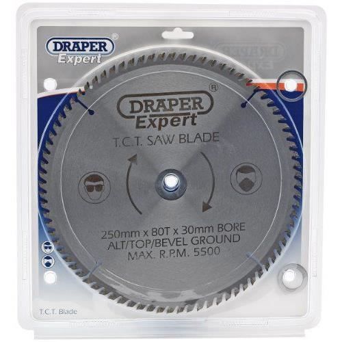 Draper 09489 Lame de scie TCT 80 dents 250 x 30 mm (Import Grande Bretagne)