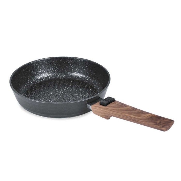 Poêle LÉGENDE par DURANDAL avec : manche amovible effet bois, rebord rehaussés, pour tous feux, diamètre 20, 24, 28 et 32 cm - 20