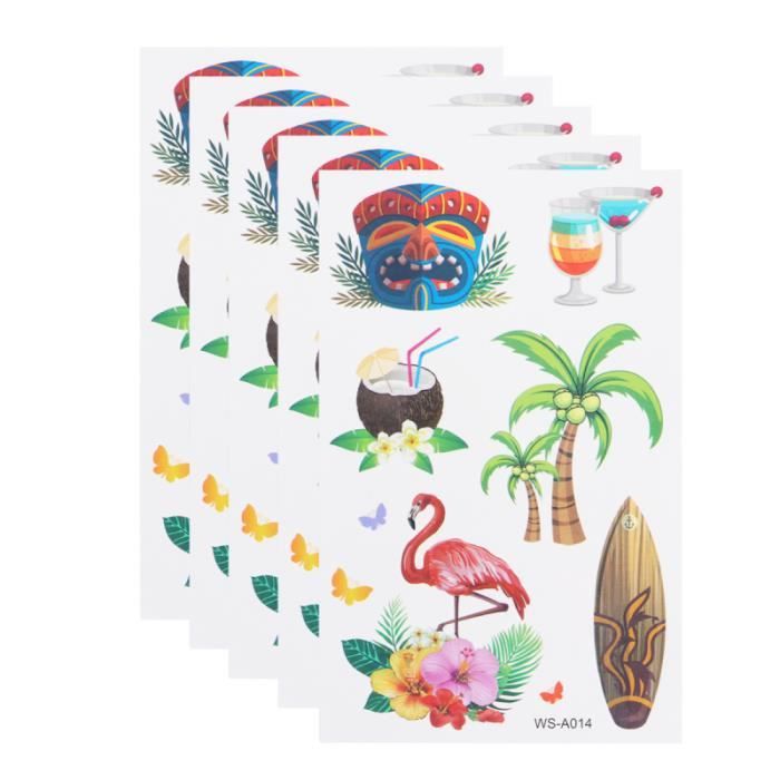 10 feuilles d'autocollants de tatouage autocollants auto-adhésifs temporaires pour fête à TATTOOS - BODY JEWELERY - HAIR JEWELERY