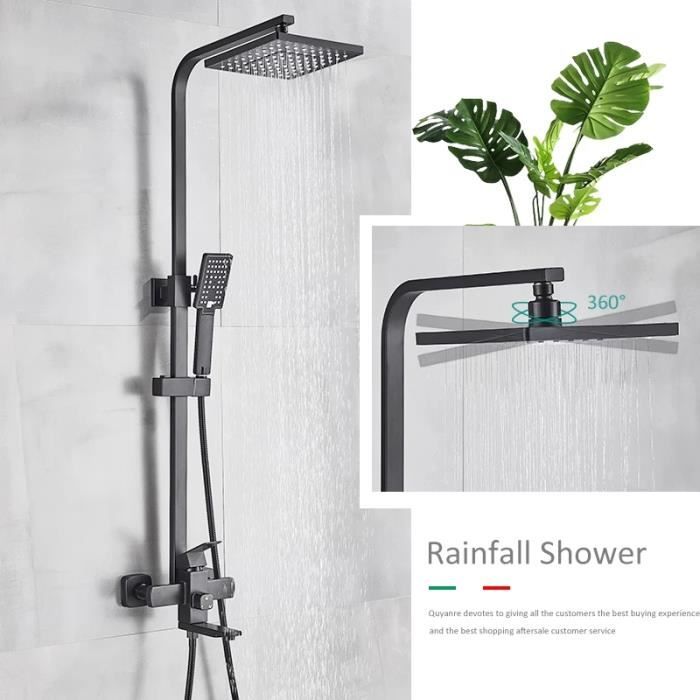 Robinet de douche de salle de bain noir mat baignoire mitigeur de douche mitigeur de douche robinet de douche ensemble de douche mél