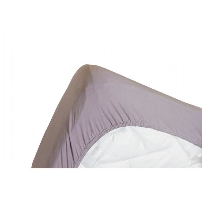 Drap housse jersey extensible DOUCEUR gris clair - 160x200