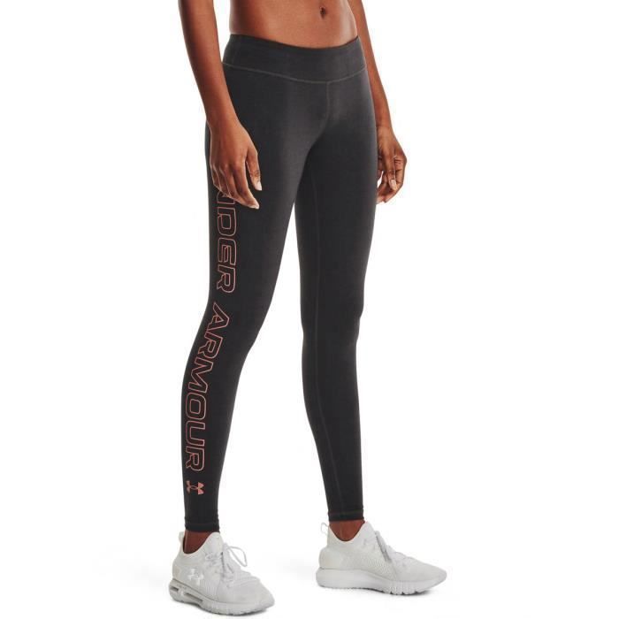 Legging femme Under Armour Favorite Wordmark - gris anthracite/rose - L