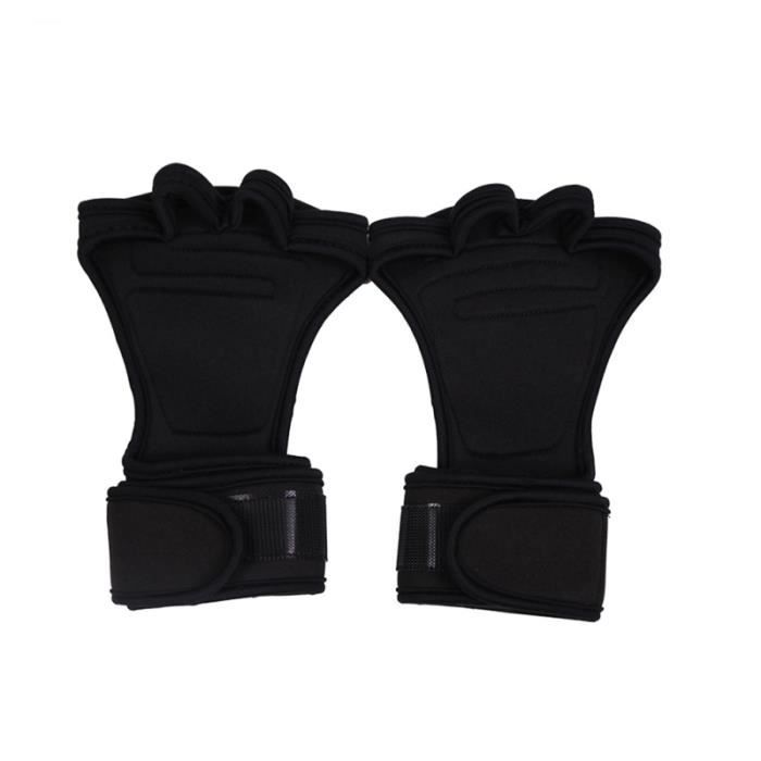 Noir Haltérophilie Sangles Gym Fitness Poignet Wrap Bodybuilding Haltère Barbell Exercice Outil GROUND MAT - GYM MAT - YOGA MAT