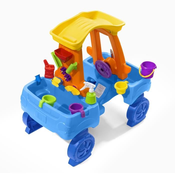Step2 Car Wash Splash Center Table d'eau pour Enfants Auto / Voiture | Table de Jeu Enfant à Eau avec Kit d'Accessoires de 13 Pièces