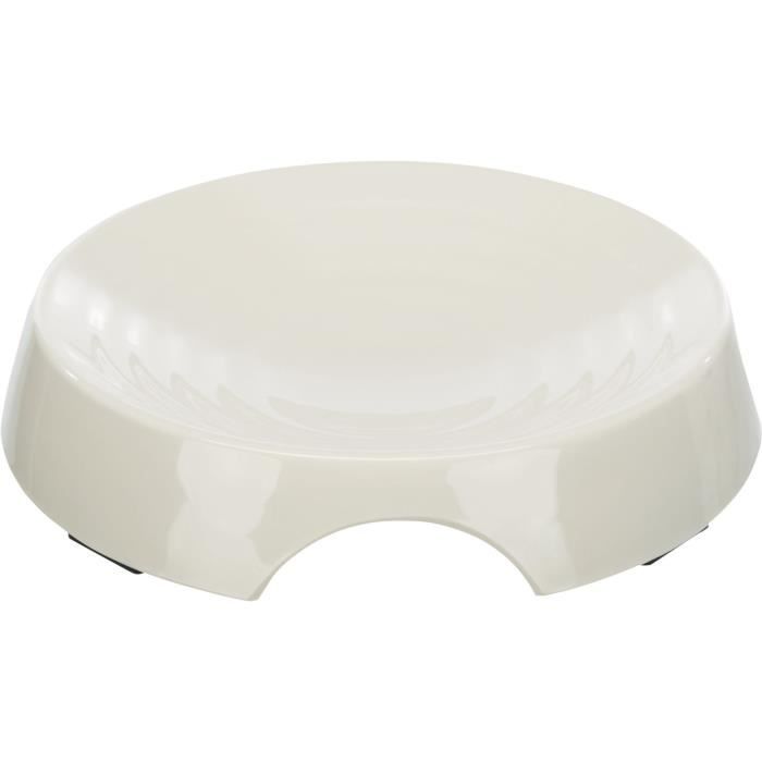 TRIXIE Gamelle plate en mélamine - 0,25 l - Ø 17 cm - Blanc - Pour chien