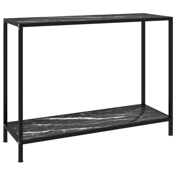 Zhihushop - Table console Noir 100x35x75 cm Verre trempé - 64899