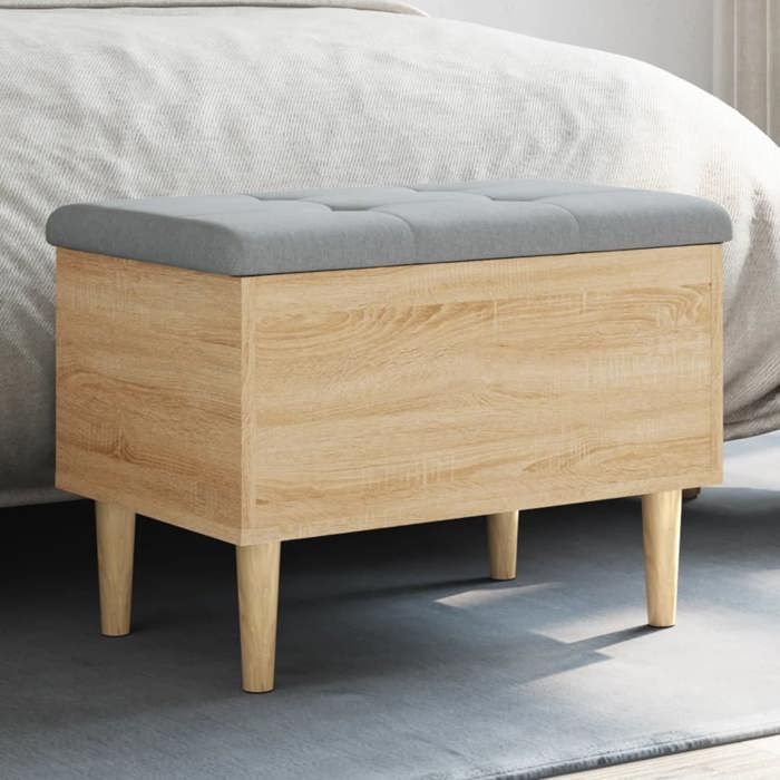 vidaXL Banc de Rangement Coffre avec Couvercle Banc à Chaussures avec Siège Tabouret de Salon Moderne Noir 62x42x46 cm 835070