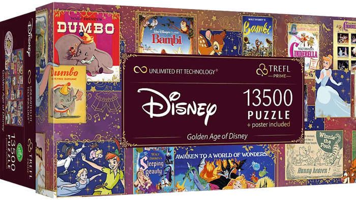 Puzzles encastrables - TREFL - Lâge dor de Disney UFT - 13 500 pièces (9×1500) - Technologie UFT - Poster 1985×1376 cm