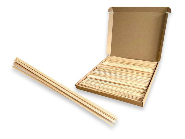 Bâtonnets Carrés En Bois – Lot De 100 Pour Barbe à Papa, Brochettes Barbecue, DIY