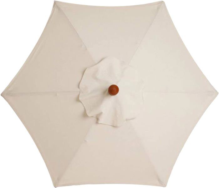 Parasol De Jardin VidaXL Style Balinais - Ø 190 Cm, Hauteur 250 Cm - Toile Coton, Structure Bois - Couleur Crème