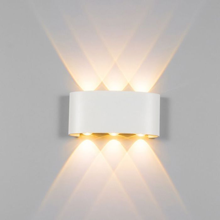 WOTTES Applique Murale Interieur/Exterieur 6W 1 pcs Blanc Applique Murale LED Blanc Chaud Lampe Murale Pour Jardin Couloir