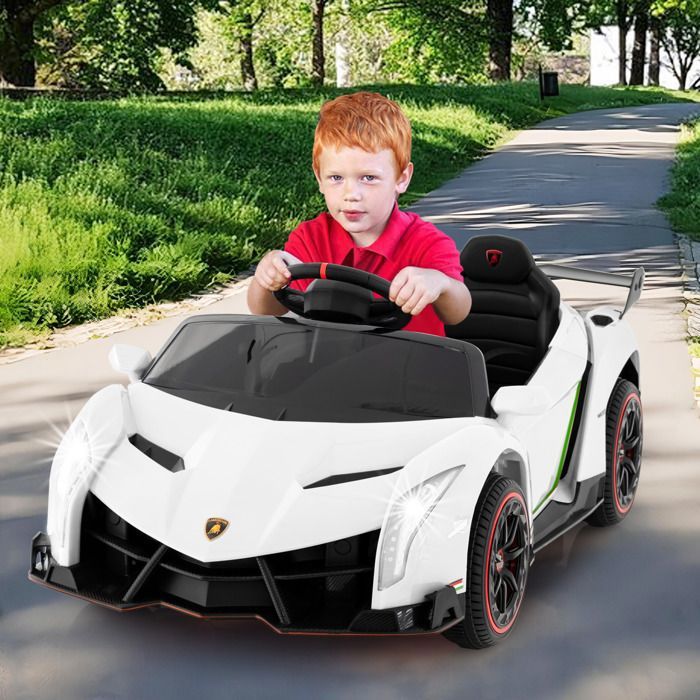 GOPLUS Voiture électrique enfants Lamborghini 2,4G Télécommande, portes papillon LED, musique, USB, 3-5 km/h, charge 25kg, vert GOPLUS Voiture électrique enfants Lamborghini 2,4G Télécommande, portes papillon LED, musique, USB, 3-5 km/h, charge 25kg, vert