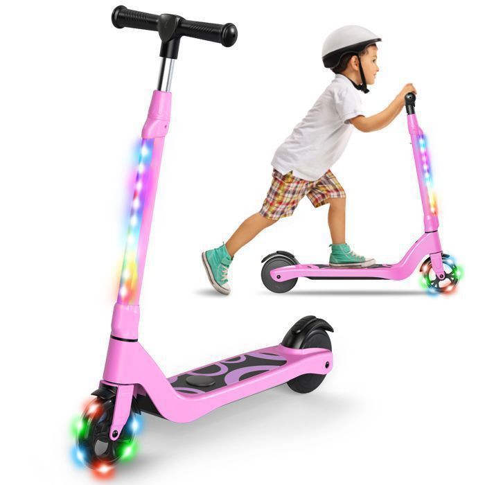 Trottinette Enfant BELEEV V10 6-14 Ans - Roues 230mm LED Réglable Hauteur - Pliable Max 100kg - Pour Fille Garçon Ado