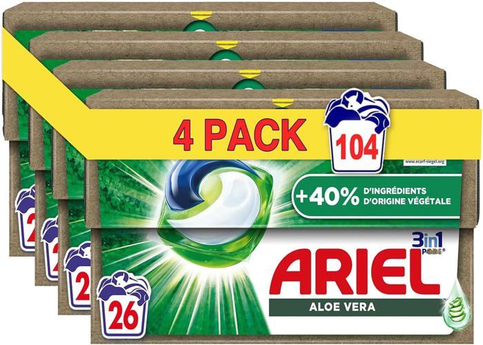 3in1 PODS,Lessive Liquide En Capsules 26x4 Lavages,Parfum frais avec ...