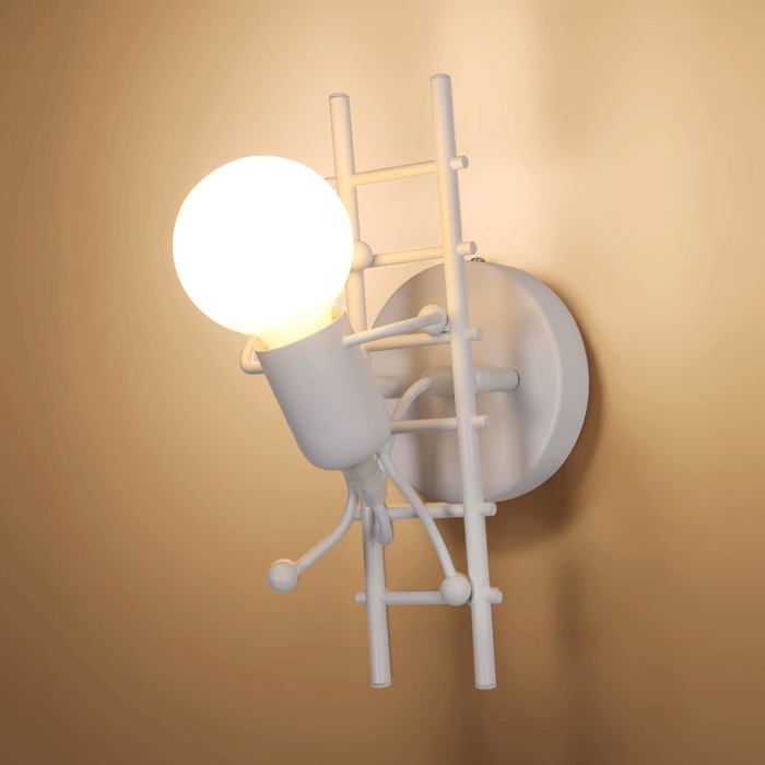 Applique Murale Moderne Créative Décoration Applique Murale Intérieure Lampe Murale Figure Artistique E27 pour Chambre dEnfant
