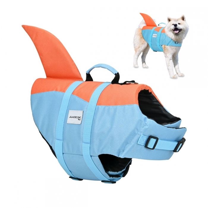 Meilleurs prix pour Gilet de sauvetage pour chien Mobiclinic Harnais réglable Boucle de laisse Poignée légère Aileron décoratif Sharky XL